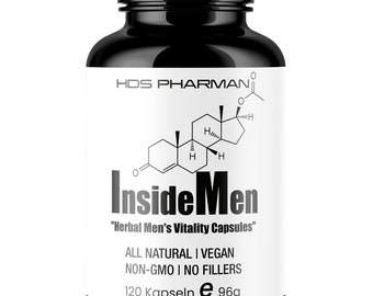 Inside Men - Maca capsules high dose Tribulus, Beta-Ecdysterone, Zinc - 120 Vegan Capsules Herbal Power for Men