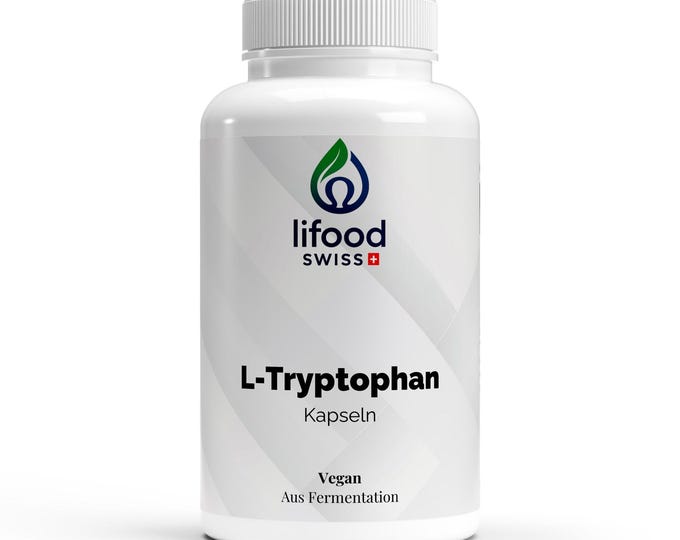 Lifood Swiss, L-Tryptophan Capsules – 500mg from fermentation | Vegan & no additives