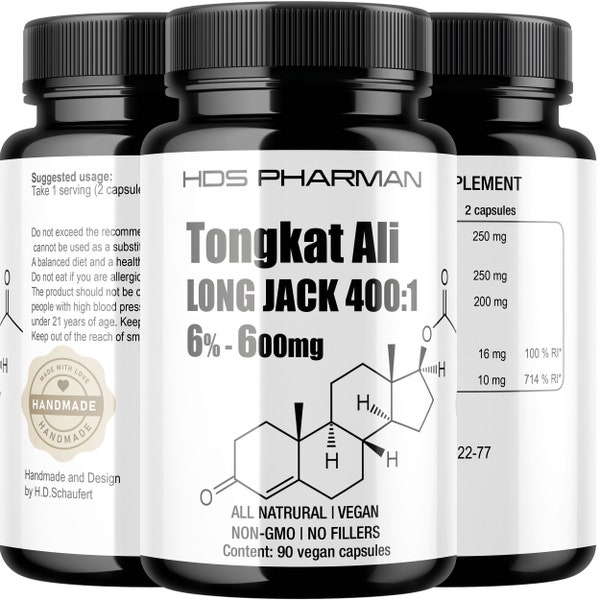 Tongkat Ali, Fadogia Agrestis, Turkesterone - Vegan, Bio,