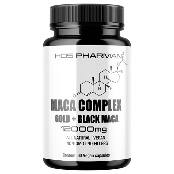 Organic Black Maca Capsules - 5000mg 10x Maca Extract Powder - All Natural, No Fillers- H.D.Schaufert