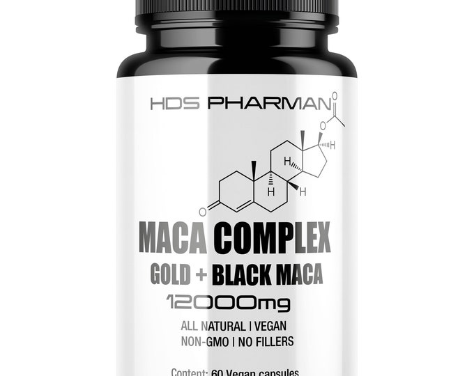 Organic Black Maca Capsules - 5000mg 10x Maca Extract Powder - All Natural, No Fillers - H.D.Schaufert