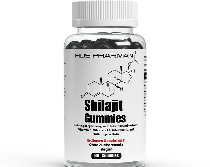 HDS Pharman, Premium Shilajit Gummies + Vitamin C, B6, B12 - 60 pcs.