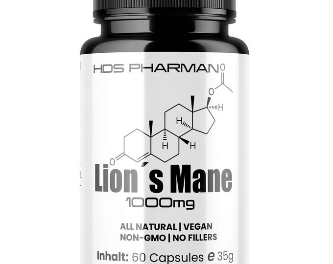 Lion's Mane Capsules - 30:1 Extract - Vegan - 60 Capsules - High-Quality & Sustainable