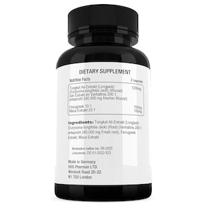 High-Potency Tongkat Ali Extract Capsules Pure & Vegan 1200mg 200:1 Extract Supplement Bild 3