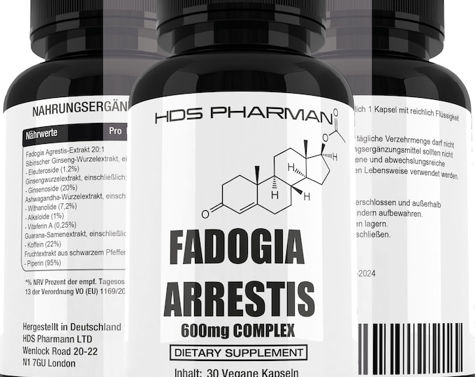 Fadogia Agrestis Complex – Natural Boost | 600mg 20:1 Extract | Vegan | Handmade | 120 capsules