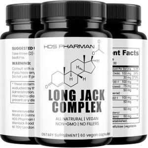 Complexe de zinc et de magnésium Long Jack Tribulus | Formule pour hommes | Capsules végétaliennes | Sans additifs | Fabriqué à la main | Testé en laboratoire | HDS Pharman