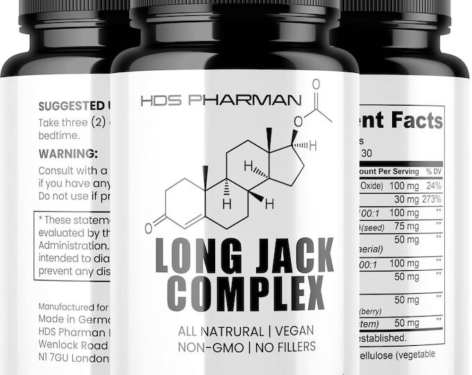 Long Jack, Tribulus, Zinc & Magnesium – No fillers | 30-day supply | Naturally plant-based