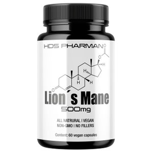 Lion's Mane Mushroom 500mg Lion's Mane Capsules Genuine High Potency 20:1 Natural Supplement 30% Polysaccharides Vegan