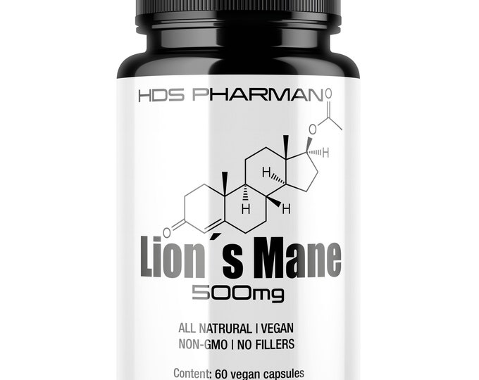 Lion's Mane Mushroom | Lion's Mane Mushroom Extract 500 mg | Vegan Capsules | No Additives | Handmade | Laboratory Tested | HDS Pharman