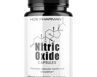 Nitric Oxide Supplement | Arginin Citrullin Booster | Energie Ausdauer Muskelaufbau | Vegane Kapseln | Handmade | Laborgeprüft | HDS Pharman