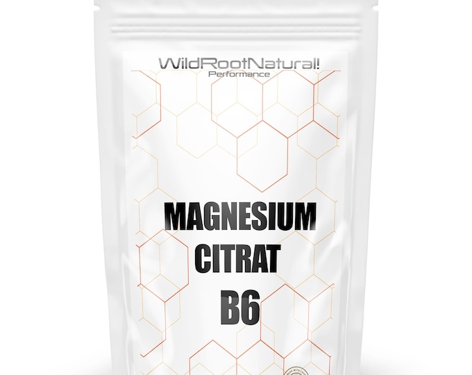 Magnesium Citrate 400 mg + B6 – 90 vegan tablets – Monthly supply – Highly bioavailable