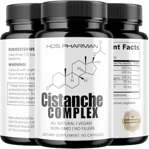 Cistanche Capsules Complex 500 mg Extract Clean Natural Cistanche Tubulosa Supplement High Potency 10 x Stronger Cistanche Powder Vegan