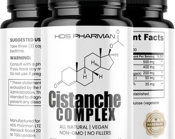 Cistanche Capsules Complex 500 mg Extract Clean Natural Cistanche Tubulosa Supplement High Potency 10 x Stronger Cistanche Powder Vegan