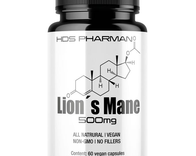 HDS Pharman™ Lion's Mane – 60 Vegan Capsules with Hericium erinaceus Extract