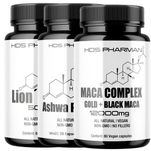 Vitality Trio: Lion's Mane, Maca en Ashwagandha - Veganistisch, gratis verzending - Etsy