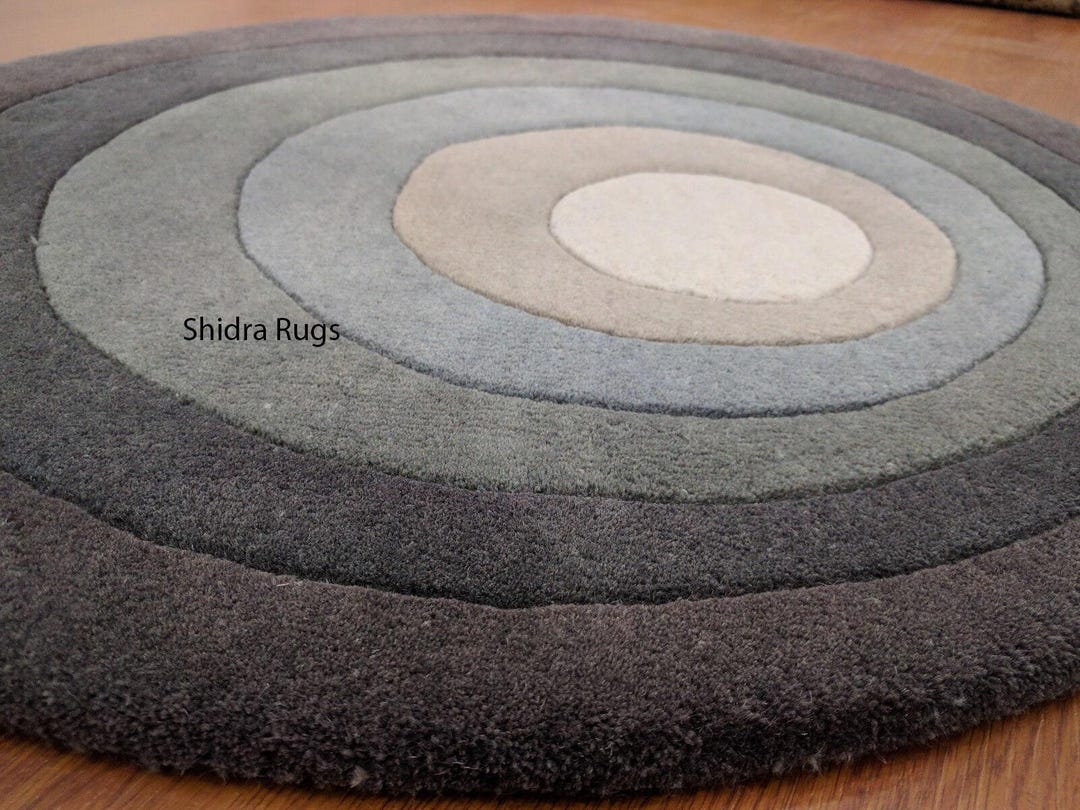 Hand Tufted Round Shape Circle Rugs Embossed Cutting Modern Handmade ...