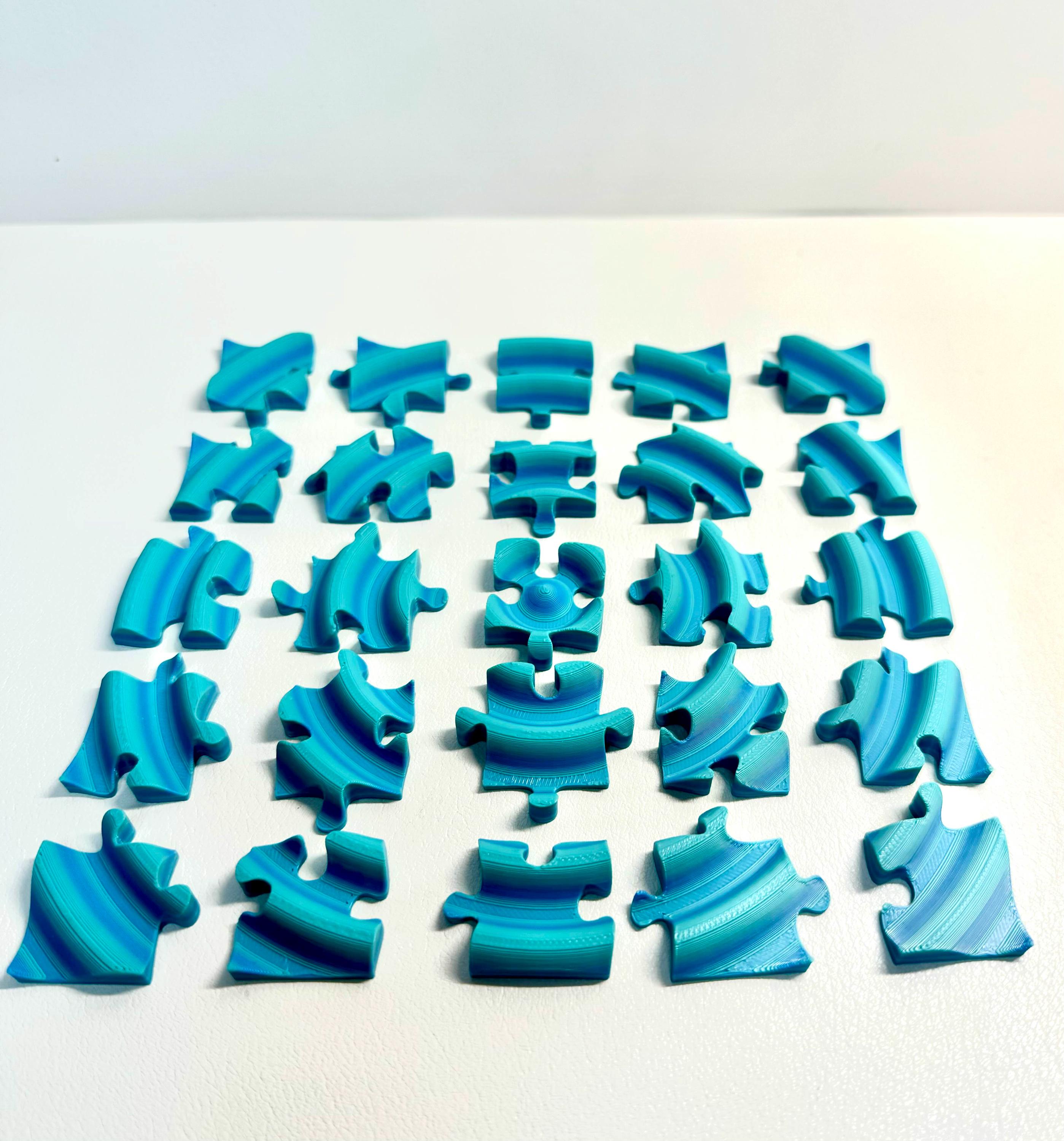 3D Printed Wave Ripple Puzzle: 25-piece Brain Teaser With Base - Etsy