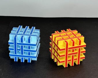 Cubo de quebra-cabeça bicolor personalizável: quebra-cabeça de 9 peças