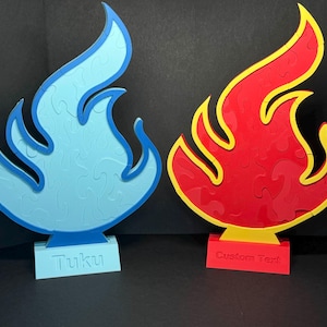 Survivor Fire Puzzle: Personalized Colors and Text, Display Stand