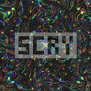 May include: Abstract digital artwork featuring a swirling, colourful pattern in shades of black, blue, green, and yellow. The word "SCRL" is displayed in a white, pixelated font over the design.