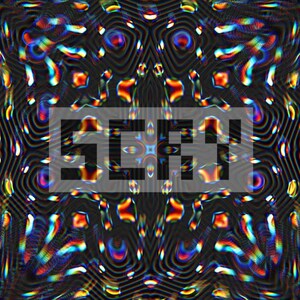 May include: Abstract digital art featuring a dark background with a repeating pattern of wavy lines and colourful, iridescent shapes. The word "SCRFY" is displayed in a white, pixelated font within a white rectangle.