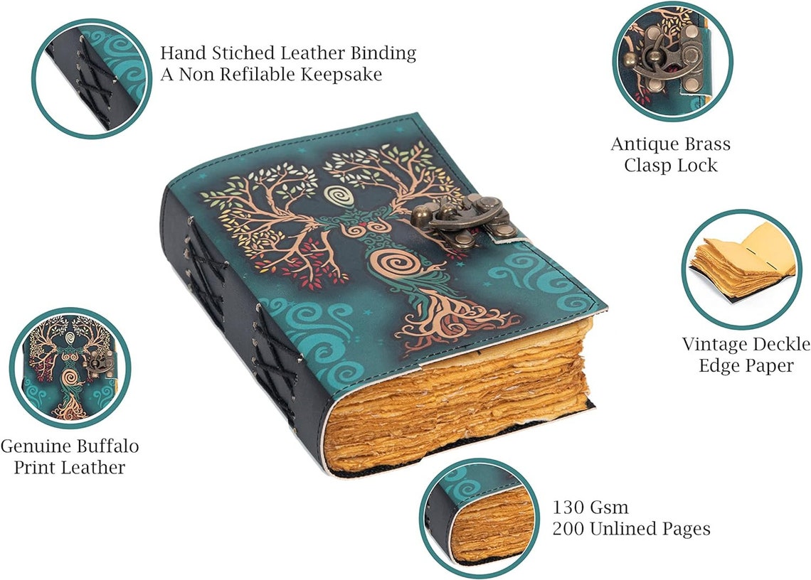 Blank Spell Book of Shadows Journal With Clasp Prop Vintage Handmade ...