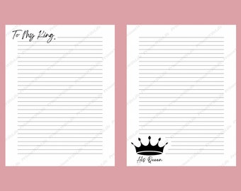 writing paper for letters Prison Wife Stationary | Digital Download | Long Distance Relationship | Stationary Bundle | King and Queen
