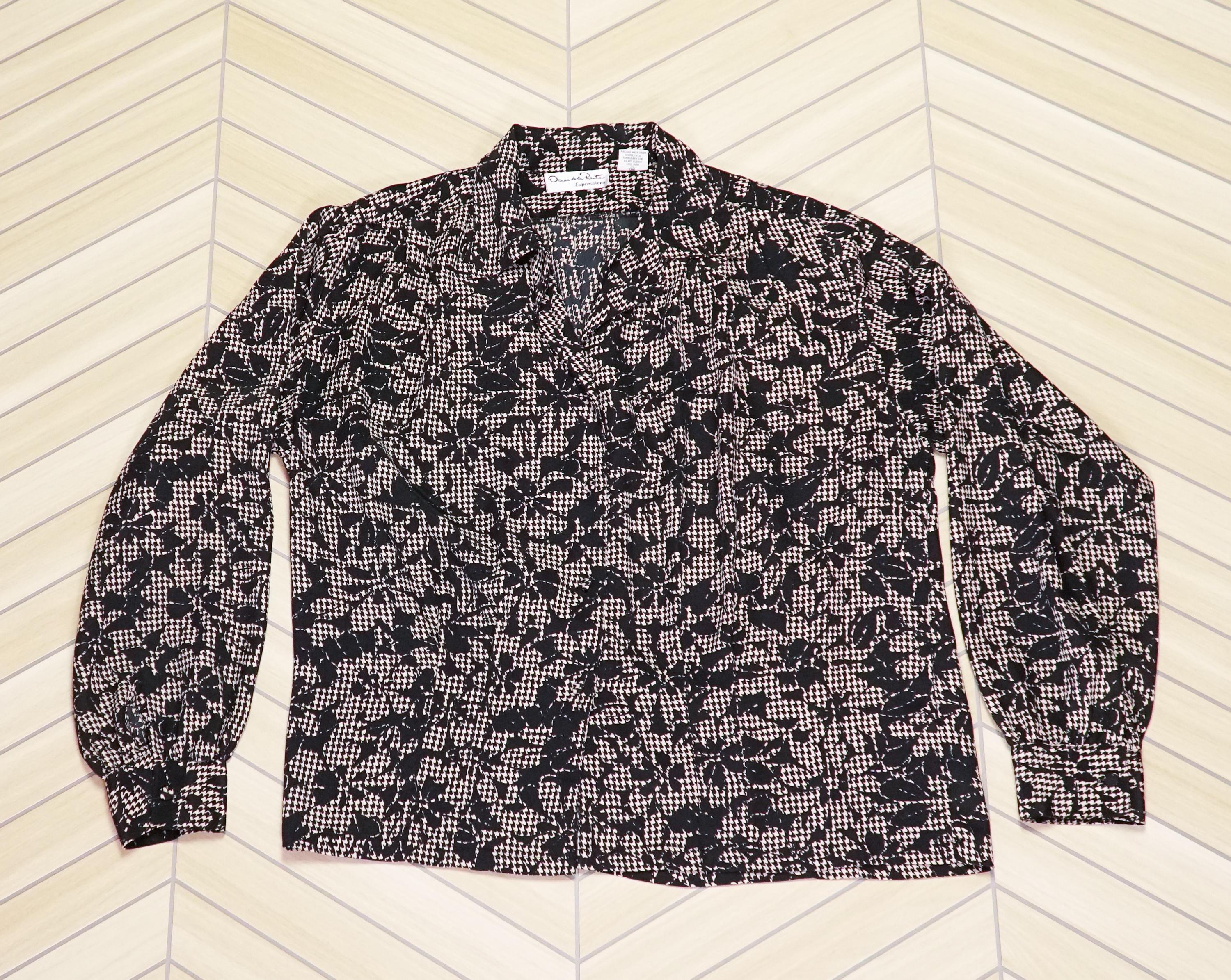 Chemisier Oscar De La Renta Imprimé Toile Fleuri Blanc/orange Tailles S-M - Neuf Avec étiquettes