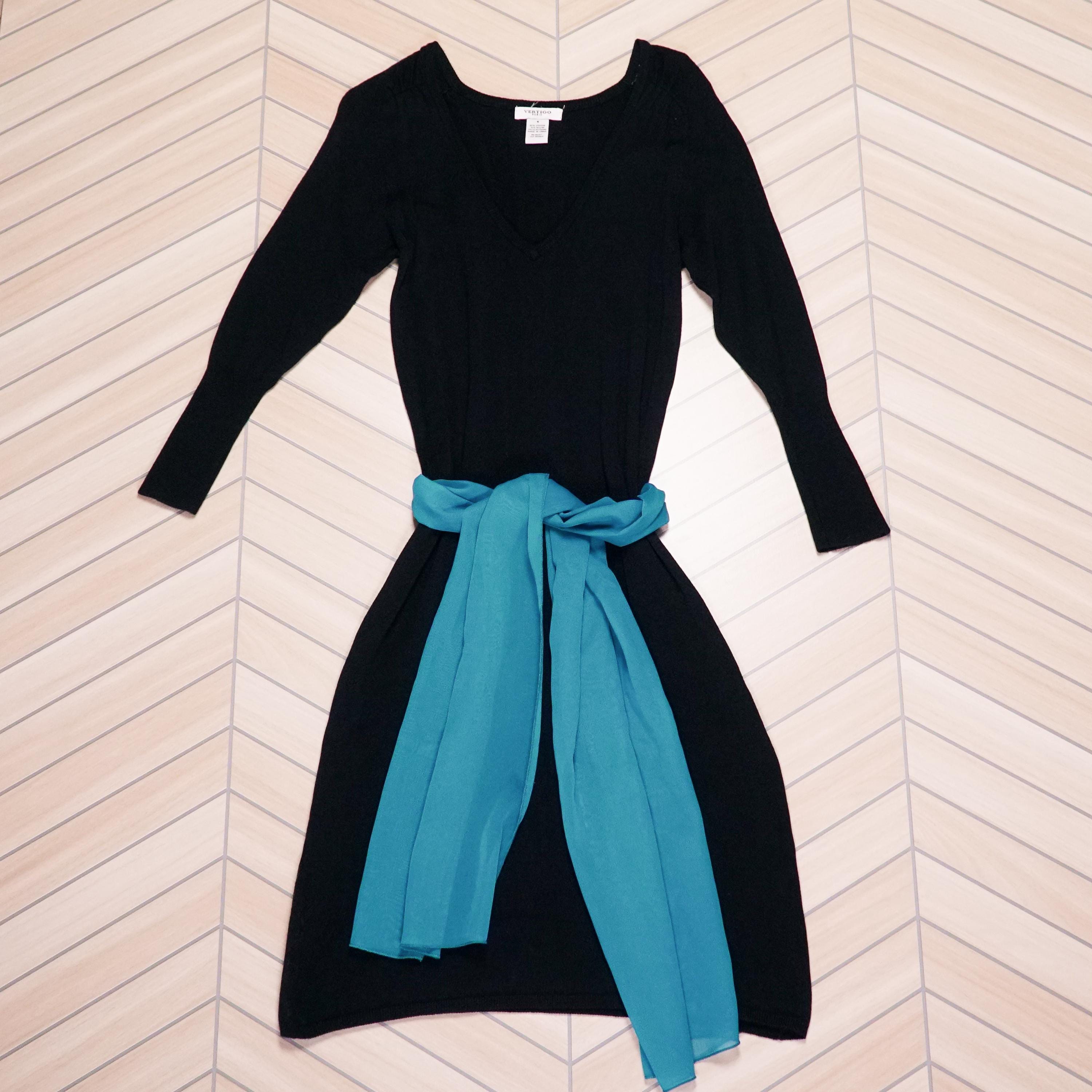 Vintage Y2K Vertigo Paris Cinched Sweater Sheath Dress - Size S