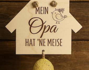 Opas Meise Geschenk Opa Weihachten Ostern Frühling Opa Oma Mama Papa Geschenk Holz personalisiert Geburtstag Holzgeschenk Opa Papa