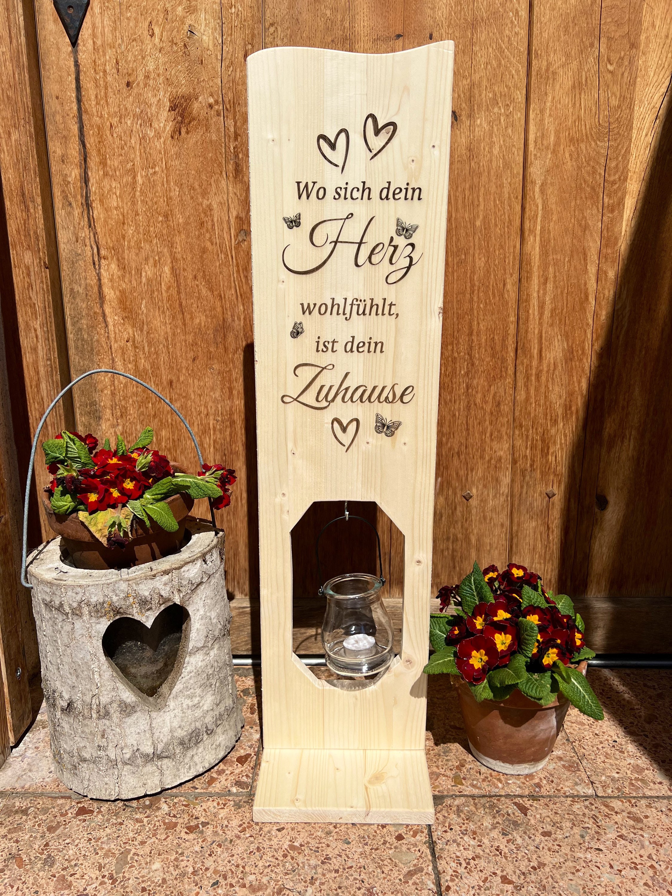 Putuo Decor Kreuz Holzdeko Mit Aufschrift - Christliche Deko Mit Friedenstaube & Herz Motiv