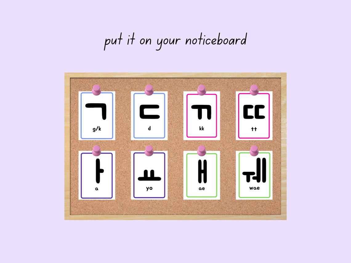 Korean Hangul Flashcards Printable Korean Alphabet Printable Flashcards ...