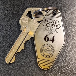 Hotel Cortez Room 64 Retro Motel Key Fob – AHS Inspired Gift – Stainless Steel Horror Show Keychain