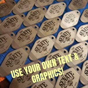 70mm Personalized Retro Motel Keychain: Custom Stainless Steel, Brass, or Titanium Key Fob