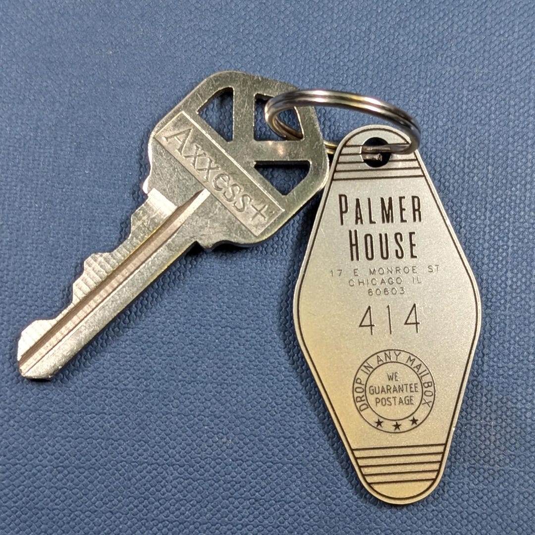 Haunted Palmer House Hotel Keychain: Chicago Room 414 Stainless Steel ...