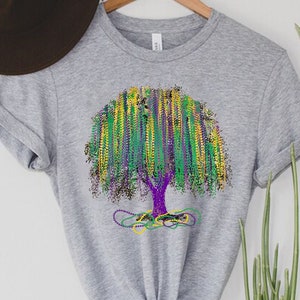 Mardi Gras Tree shirt, Watercolor Mardi Gras Bead Tree Tee, Mardi Gras Carnival Shirt, Mardi Gras Fat Tuesday Gift, NOLA Beads Parade Shirt