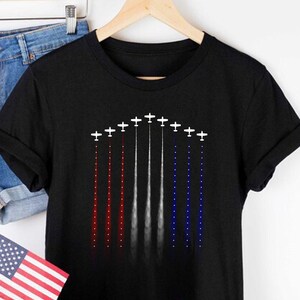 Red White Blue Air Force Flyover Men&#39;s T-shirt, Air Force Shirt, Airplane Show Shirt, Independence Day Shirt,Patriotic Tee,4th Of July Shirt