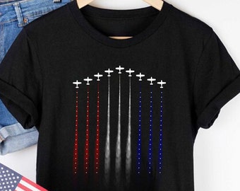 Red White Blue Air Force Flyover Men's T-shirt, Air Force Shirt, Airplane Show Shirt, Independence Day Shirt,Patriotic Tee,4th Of July Shirt
