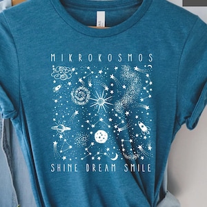 Mikrokosmos Graphic Shirt, Shine Dream Smile Tee, Twinkling Starlight Shirt, Space Shirt, Celestial Shirt, Mikrokosmos Shirt,Mikrokosmos