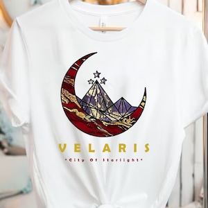 SJM, Velaris T-shirt, ACOTAR Feyre&#39;s Tattoo, The Night Court, A Court Of Thorns And Roses Court Of Dreams Shirt, Gift For The Rhysand Fan