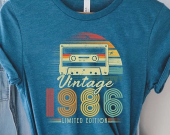 Vintage 1986 Shirt, 39th Birthday Gift For Men, 39th Birthday Best Friend, 39th Bday, Seventies Shirt, Turning 39 Birthday Gift,Born in 1986