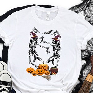 Halloween Party Dancing Skeleton Shirt, Skeleton Dancing Halloween Shirt, Skeleton Shirt, Halloween Skeleton Tee, Skeletons Happy Halloween