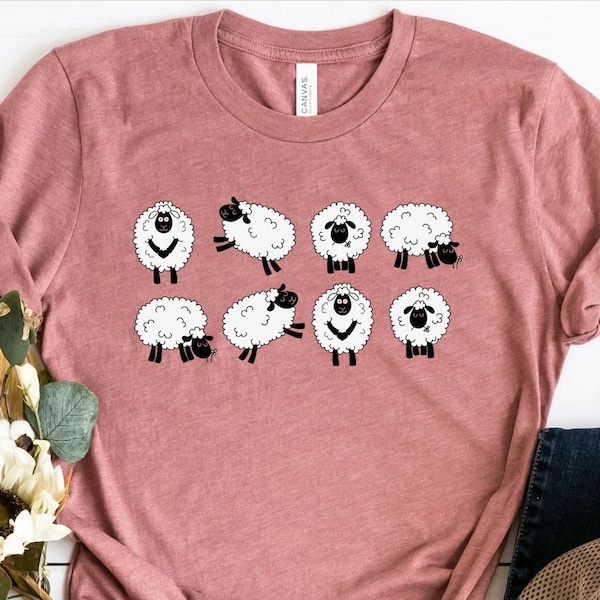 Sheep T-Shirt, Cute Sheeps Shirt, Funny Sheep Kid Shirt, Farm Animal Shirt, Sheep Lover Shirt, Sheep Shirt Gift, Sheep Women Shirt,Lamp Farm