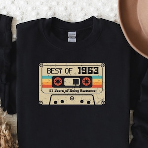 62nd Birthday Shirt, Vintage 1963 Limited Edition Cassette T-Shirt, 62nd Birthday Gift For Women, 62nd Birthday Men Tee, 1963 Birthday Shirt