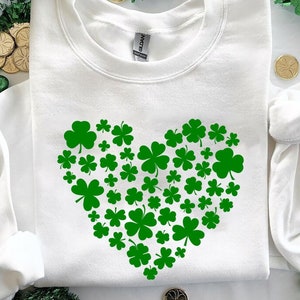 Heart Shamrock Shirt, Lucky Shirt, St Patrick&#39;s Day Shirt, Heart Shirt, Irish Shirt, St. Paddy&#39;s Day Shirt, St Patty&#39;s Lucky Women Shirt Tee