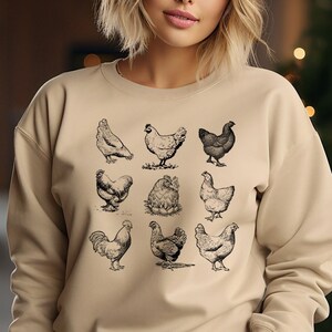 Chicken Sweatshirt, Gift For Chicken Lover, Farm Life Shirt, Farm Animal Hoodie, Chicken Lady Sweater, Funny Chicken, Love Chickens Farm Tee