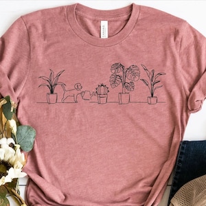 Dog And Plants Shirt, Plant Lady, Plant Lover, Gardener Shirt, Shirts For Dog Lover, Succulent Plants Shirt, Plant Lover Gift Shirt, Dog Tee