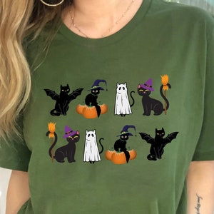 Halloween Ghost Cat Shirt, Cat Shirt, Ghost Shirt, Halloween Sweater, Halloween Cat Shirt, Cat Lover Shirt, Black Cat Shirt, Spooky Season