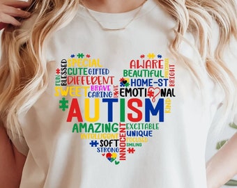 Autism Shirt, Autism Heart Shirt, Autism Awareness T-Shirts, Autism Teacher Shirt, Special Education Shirt,Autism Puzzle Shirt, Autism Women
