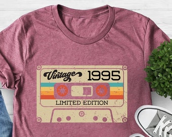 Vintage 1995 Shirt, 29th Birthday Shirt, Vintage 1995 Birthday Shirts, 29th Birthday Gifts For Men, 29th Birthday Gifts For Women, 1995#